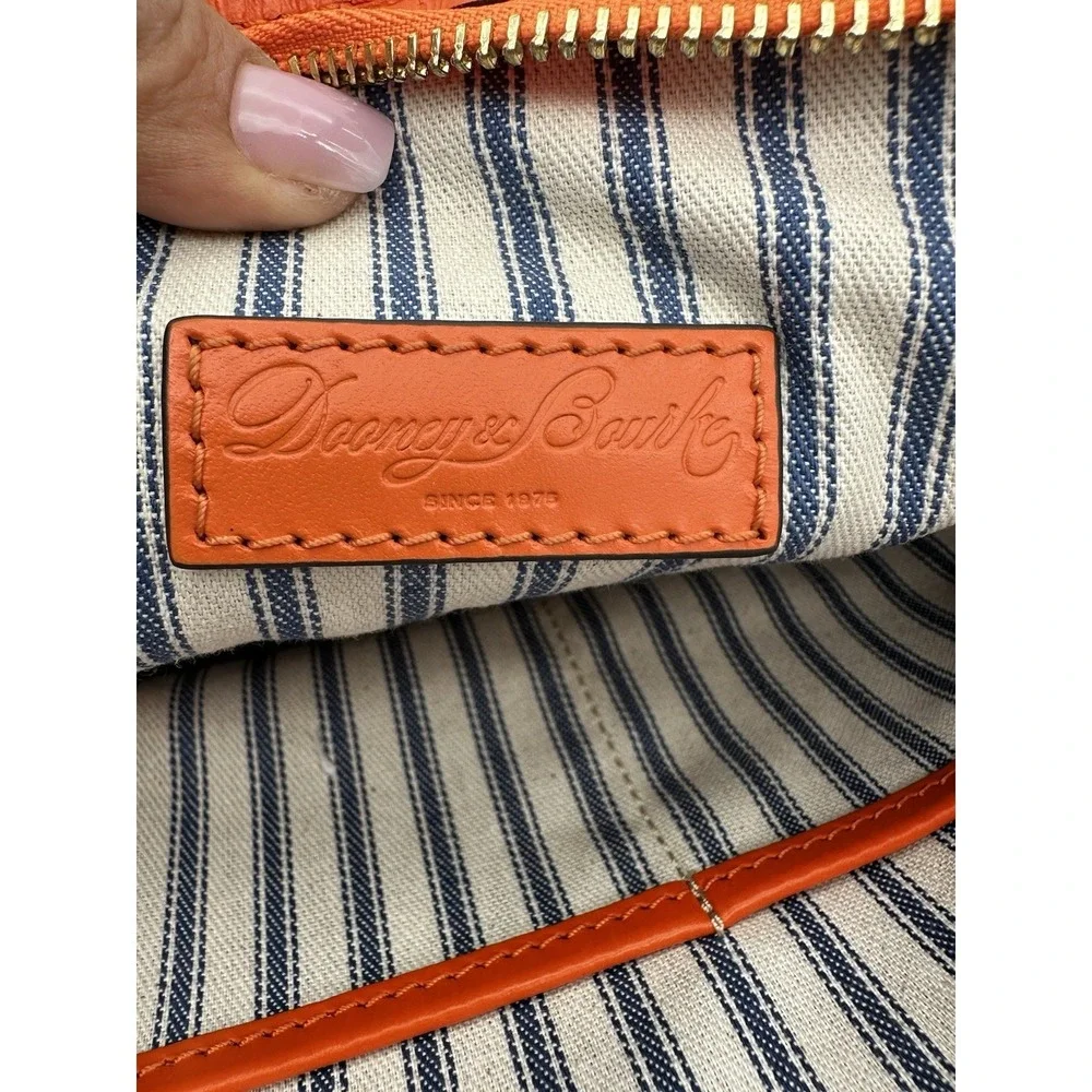 NWT Dooney & Bourke Camden Small Hobo‎ Woven Leather Crossbody Bag, Orange 11x10
